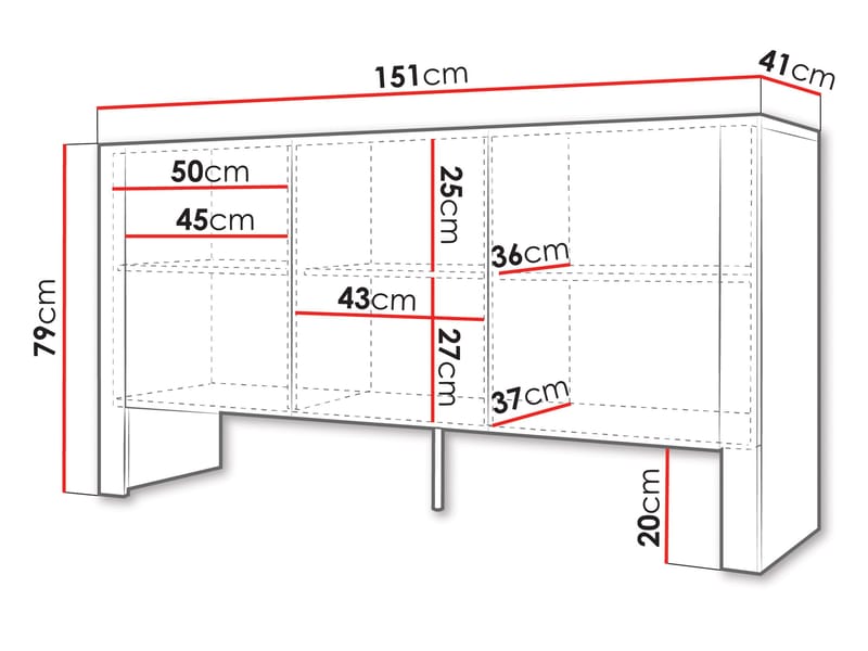 Calvenn Senkki 151 cm - Säilytys - Kaappi - Säilytyskaappi