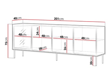 Claven senkki 200 cm - ruskea - Säilytys - Säilytyskalusteet - Senkki
