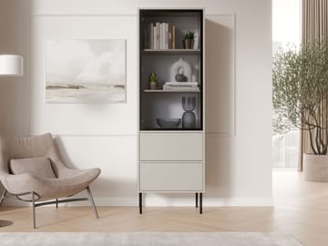 Claven-vitriiinikaappi 60x185 cm - beige - Säilytys - Kaappi - Vitriini