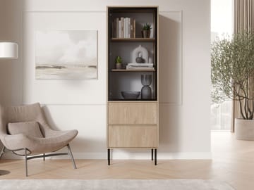 Claven-vitriiinikaappi 60x185 cm - ruskea - Säilytys - Kaappi - Vitriini