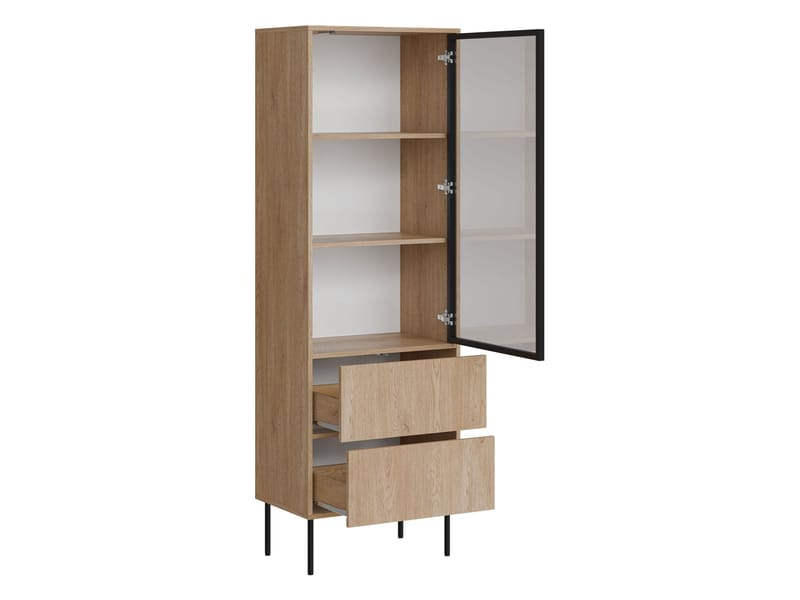 Claven-vitriiinikaappi 60x185 cm - ruskea - Säilytys - Kaappi - Vitriini