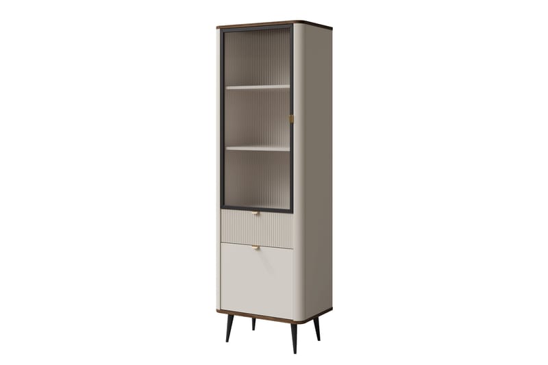 Cucina Vitriinikaappi 60x191 cm - Beige - Säilytys - Kaappi - Vitriini