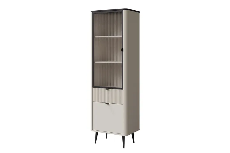 Cucina Vitriinikaappi 60x191 cm, Beige/Harmaa