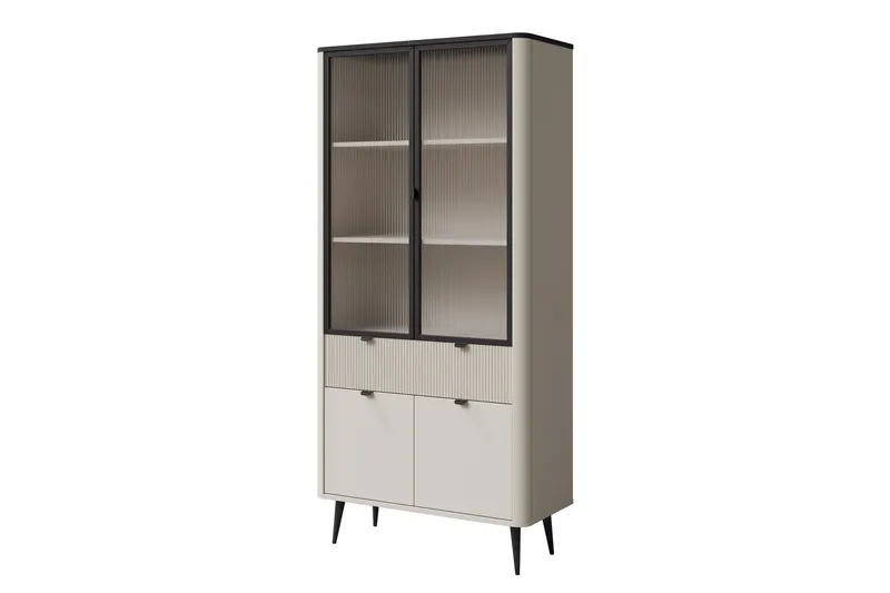 Cucina Vitriinikaappi 90x191 cm, Beige/Harmaa