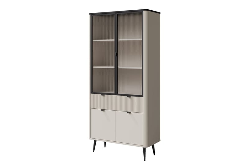Cucina Vitriinikaappi 90x191 cm - Beige/Harmaa - Säilytys - Kaappi - Vitriini
