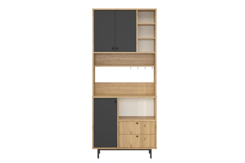 Donae Korkeakaappi - Tammi/Antrasiitti - Säilytys - Kaappi - Säilytyskaappi