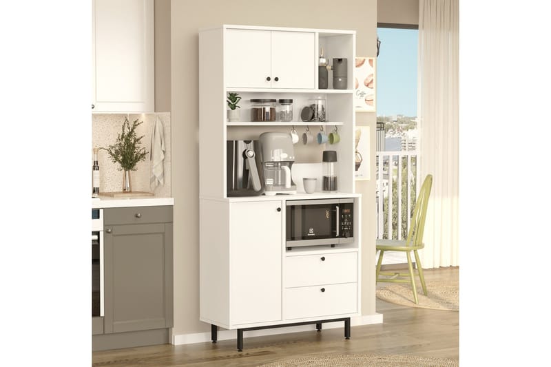 Donae Korkeakaappi - Valkoinen - Säilytys - Kaappi - Säilytyskaappi