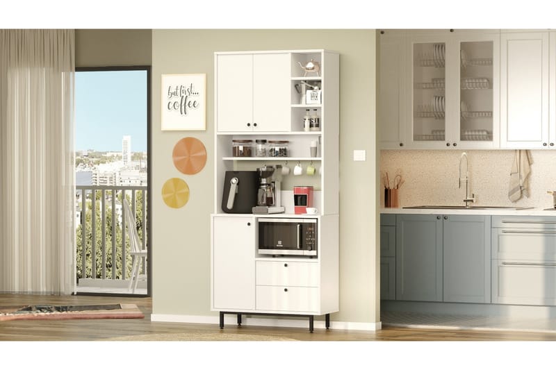 Donae Korkeakaappi - Valkoinen - Säilytys - Kaappi - Säilytyskaappi