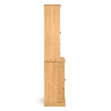 Edith vitriinikaappi 127x180 cm - Petsattu/vahattu mänty - Säilytys - Kaappi - Vitriini