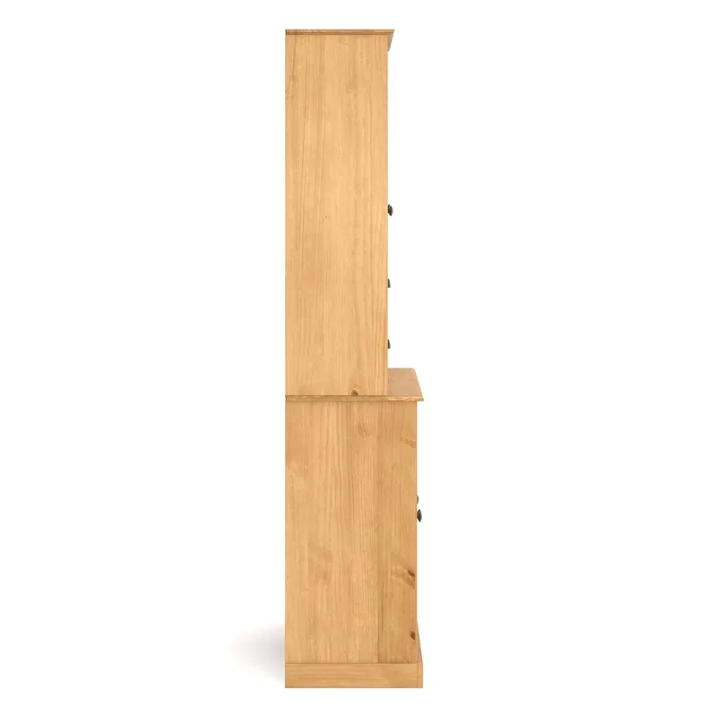 Edith vitriinikaappi 127x180 cm - Petsattu/vahattu mänty - Säilytys - Kaappi - Vitriini
