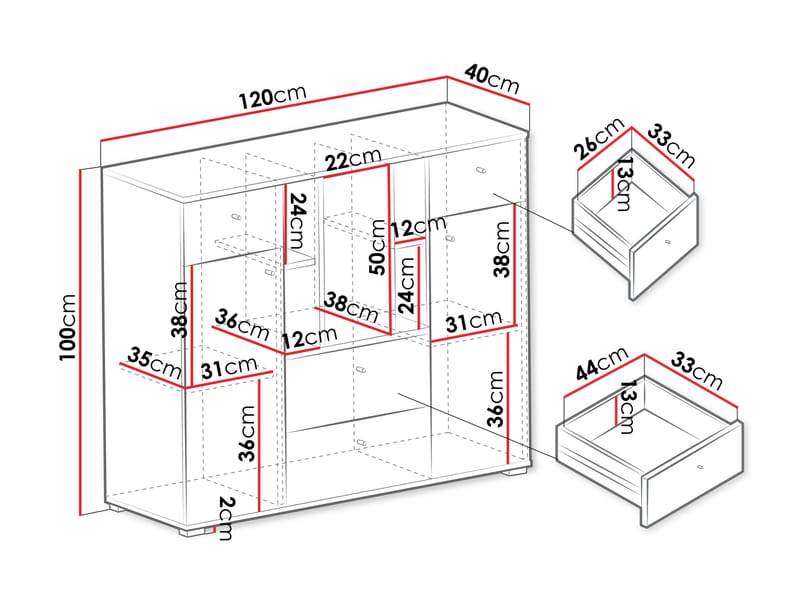 Edson Senkki 120 cm - Säilytys - Kaappi - Säilytyskaappi