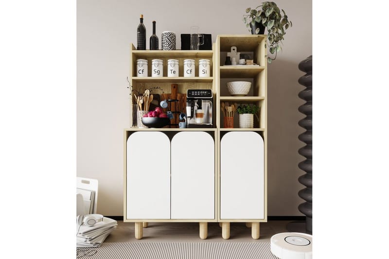 Estra Highboard - Beige/Valkoinen - Säilytys - Kaappi - Säilytyskaappi