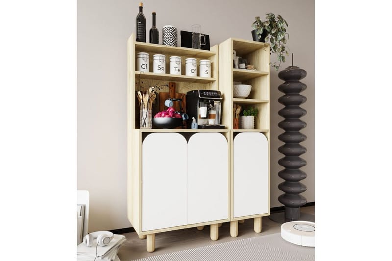 Estra Highboard - Beige/Valkoinen - Säilytys - Kaappi - Säilytyskaappi