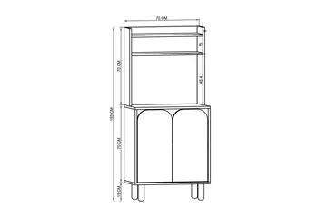 Estra Highboard - Beige/Valkoinen - Säilytys - Kaappi - Säilytyskaappi