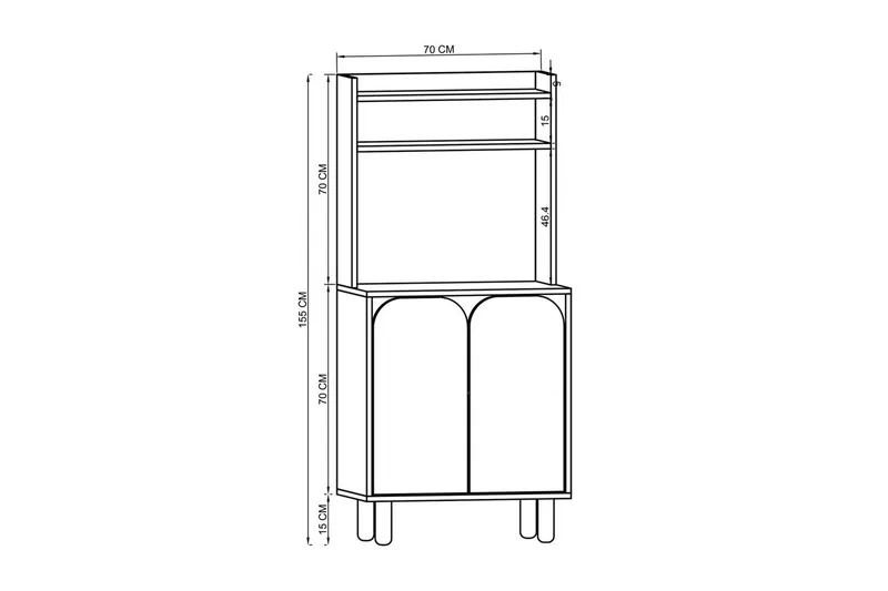 Estra Highboard - Beige/Valkoinen - Säilytys - Kaappi - Säilytyskaappi