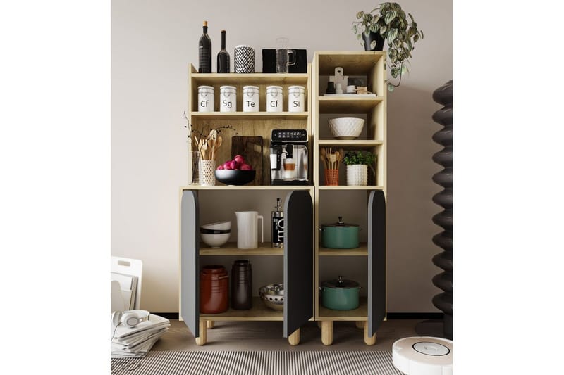 Estra Highboard - Ruskea/Antrasiitti - Säilytys - Kaappi - Säilytyskaappi