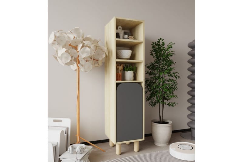 Estra Highboard - Ruskea/Antrasiitti - Säilytys - Kaappi - Säilytyskaappi