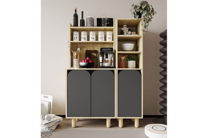 Estra Highboard - Ruskea/Antrasiitti - Säilytys - Kaappi - Säilytyskaappi