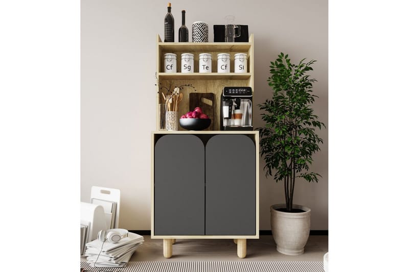 Estra Highboard - Ruskea/Antrasiitti - Säilytys - Kaappi - Säilytyskaappi