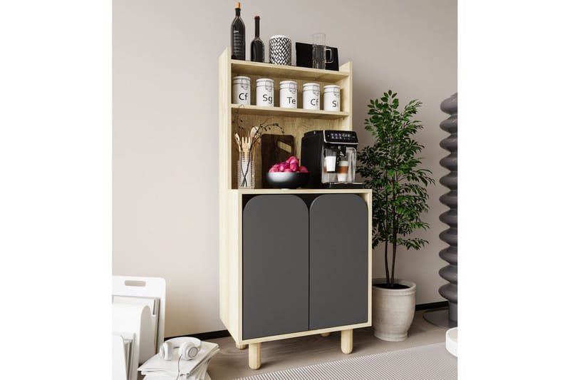 Estra Highboard - Ruskea/Antrasiitti - Säilytys - Kaappi - Säilytyskaappi