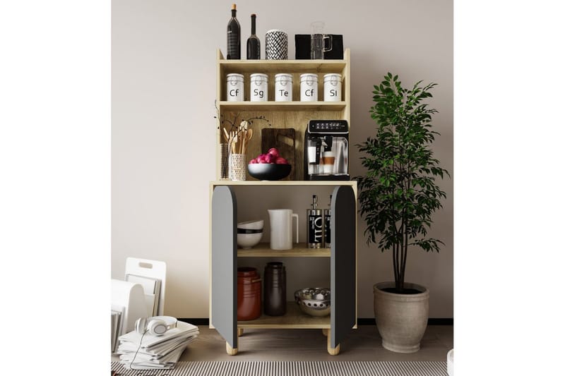 Estra Highboard - Ruskea/Antrasiitti - Säilytys - Kaappi - Säilytyskaappi