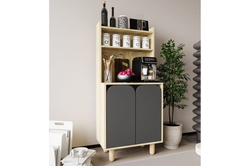 Estra Highboard - Ruskea/Antrasiitti - Säilytys - Kaappi - Säilytyskaappi