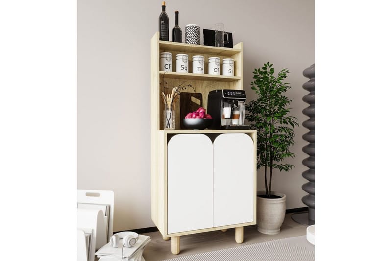 Estra Highboard - Ruskea/Valkoinen - Säilytys - Kaappi - Säilytyskaappi