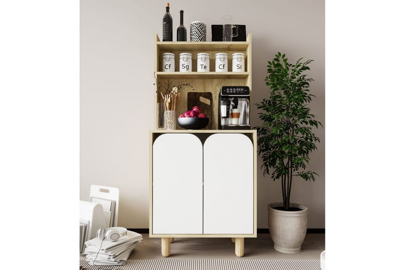 Estra Highboard - Ruskea/Valkoinen - Säilytys - Kaappi - Säilytyskaappi