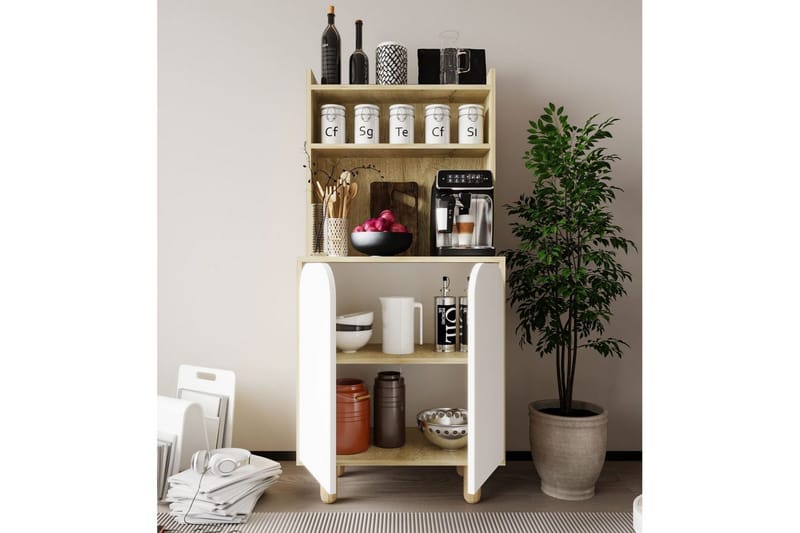 Estra Highboard - Ruskea/Valkoinen - Säilytys - Kaappi - Säilytyskaappi