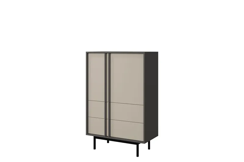 Farshian Highboard - Harmaa/Beige - Säilytys - Kaappi - Säilytyskaappi