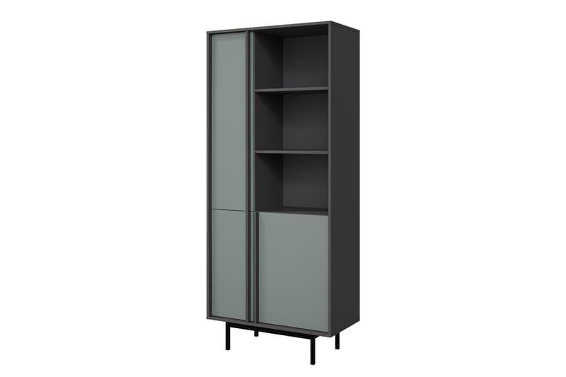 Farshian Highboard - Harmaa/Vihreä - Säilytys - Kaappi - Säilytyskaappi