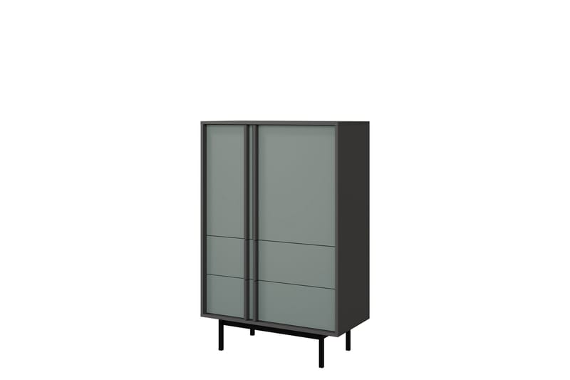 Farshian Highboard - Harmaa/Vihreä - Säilytys - Kaappi - Säilytyskaappi