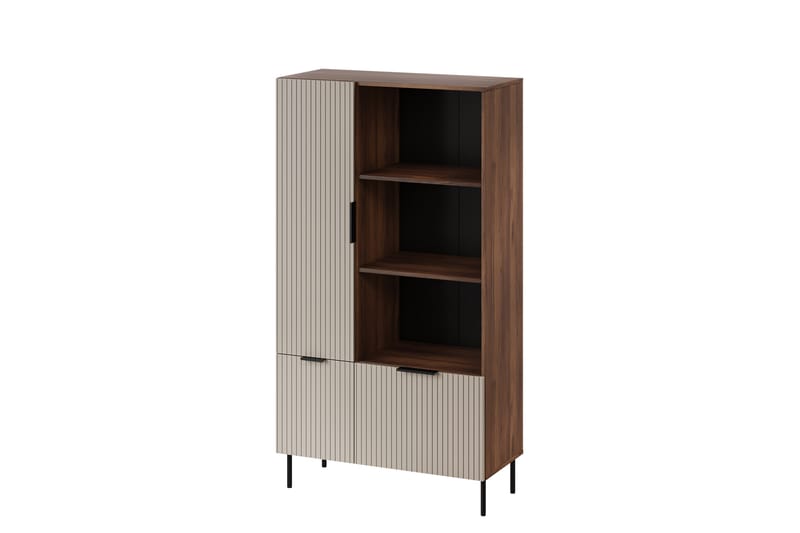 Fiesta Esittelykaappi 90x166 cm - Ruskea/Beige - Säilytys - Kaappi - Vitriini