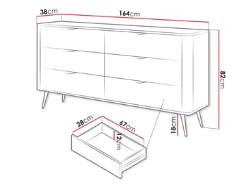 Forba senkki 164 cm - valkoinen - Säilytys - Kaappi - Baarikaappi
