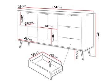 Forba senkki 164 cm - valkoinen - Säilytys - Kaappi - Baarikaappi