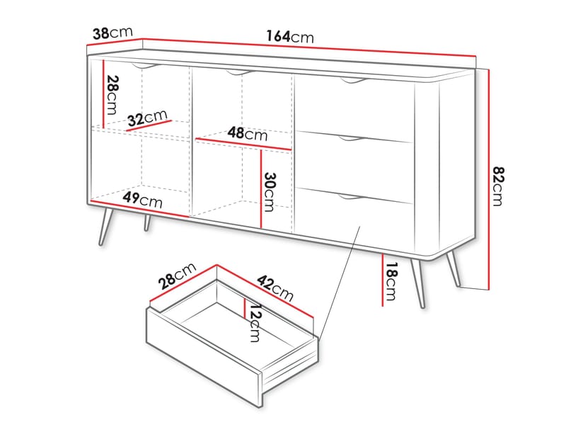 Forba senkki 164 cm - valkoinen - Säilytys - Kaappi - Baarikaappi