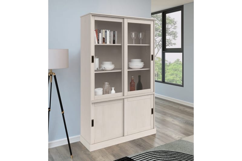 Harry Vitriinikaappi 115x190 cm - Valkoinen - Säilytys - Kaappi - Vitriini