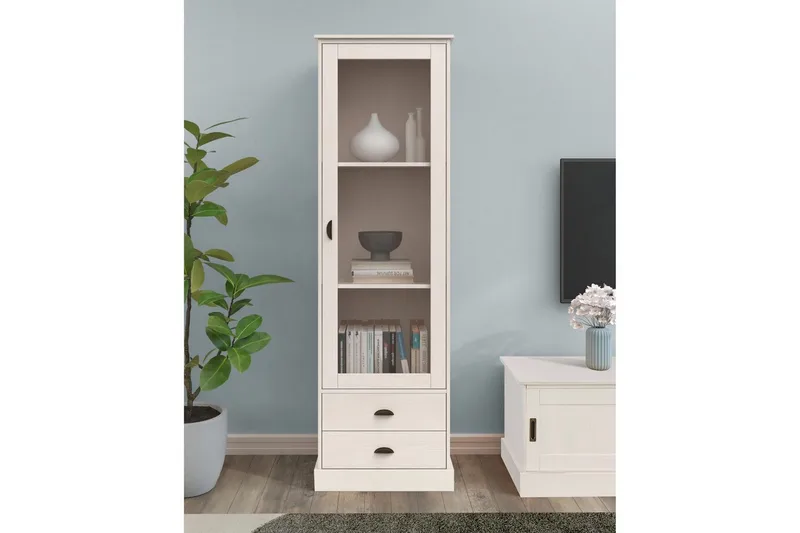 Harry Vitriinikaappi 55x180 cm - Valkoinen - Säilytys - Kaappi - Vitriini