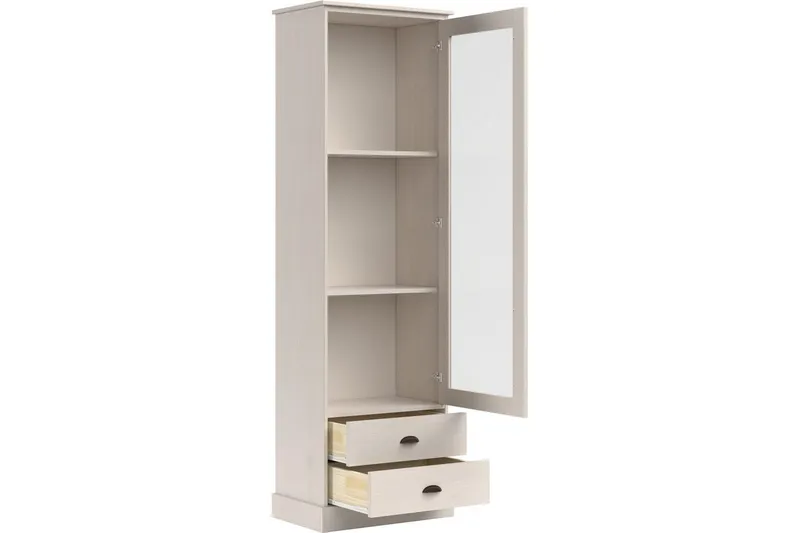 Harry Vitriinikaappi 55x180 cm - Valkoinen - Säilytys - Kaappi - Vitriini