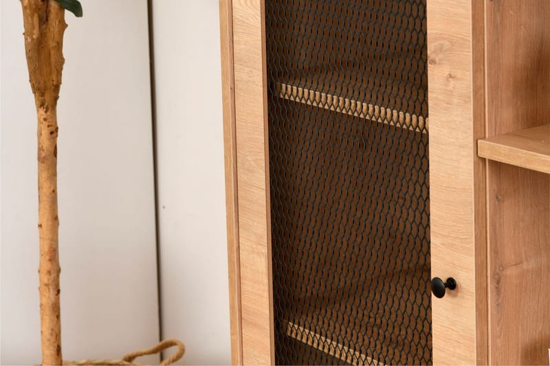 Huff Vitriinikaappi 40x110 cm - Tammi - Säilytys - Kaappi - Vitriini