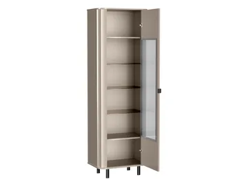 Joriel vitriinikaappi 66x200 cm LED-valaistuksella - Beige|musta - Säilytys - Kaappi - Vitriini