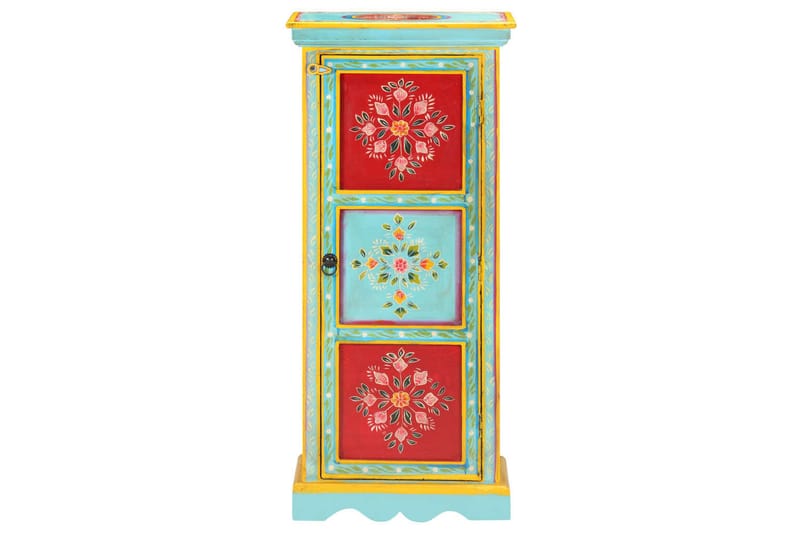 Käsin maalattu kaappi 40x30x90 cm täysi mangopuu - Monivärinen - Säilytys - Kaappi - Säilytyskaappi