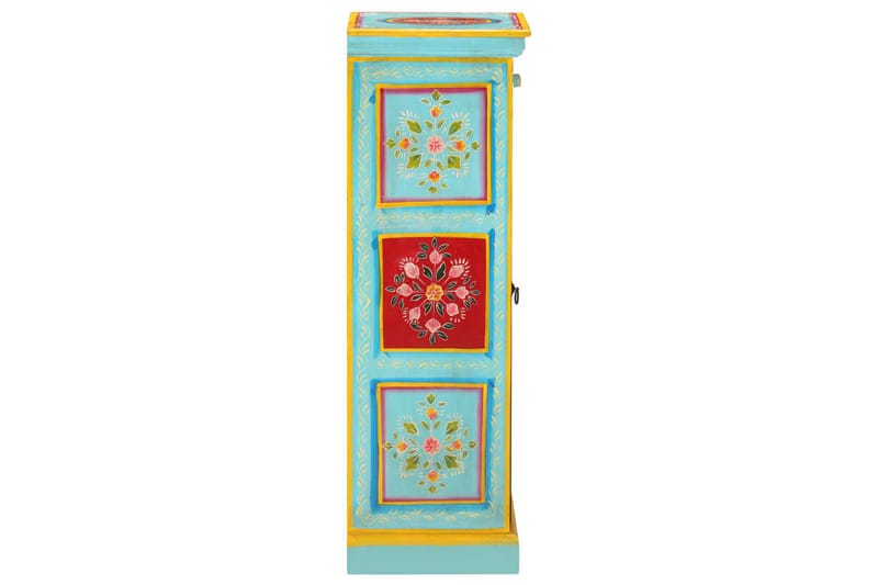 Käsin maalattu kaappi 40x30x90 cm täysi mangopuu - Monivärinen - Säilytys - Kaappi - Säilytyskaappi
