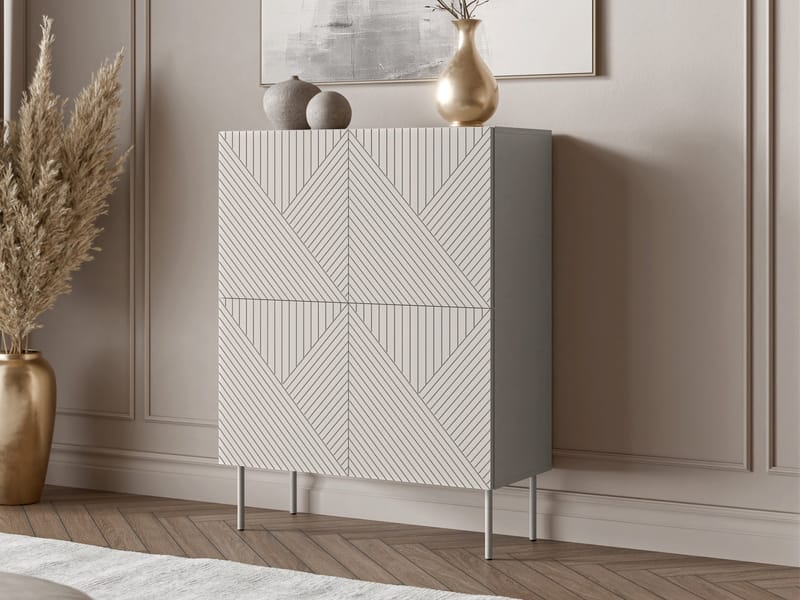 kaappi ART DECO 4D -lipasto beige - Säilytys - Kaappi - Säilytyskaappi