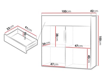 kaappi KERKIN 2D1S -lipasto beige - Säilytys - Kaappi - Säilytyskaappi
