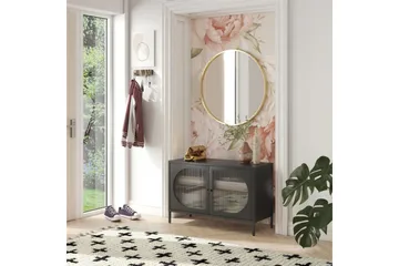Kaappi Luna 100x40x64 cm, Musta - 100x40x64 cm, Musta - Säilytys - Kaappi - Vitriini