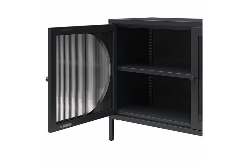 Kaappi Luna 100x40x64 cm, Musta - 100x40x64 cm, Musta - Säilytys - Kaappi - Vitriini