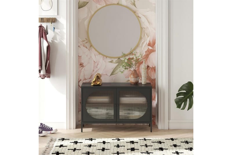 Kaappi Luna 100x40x64 cm, Musta - 100x40x64 cm, Musta - Säilytys - Kaappi - Vitriini