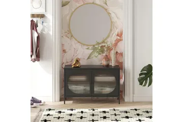 Kaappi Luna 100x40x64 cm, Musta - 100x40x64 cm, Musta - Säilytys - Kaappi - Vitriini