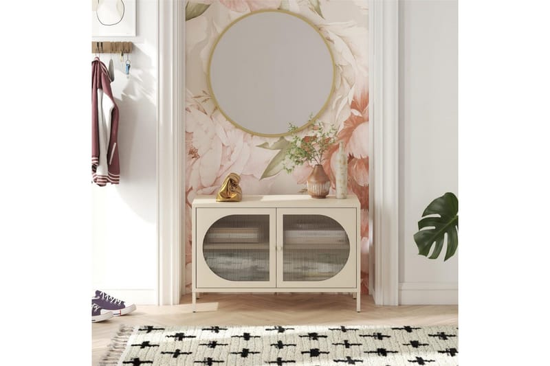 Kaappi Luna 100x40x64 cm, Pergamentti - 100x40x64 cm, Pergamentti - Säilytys - Kaappi - Vitriini